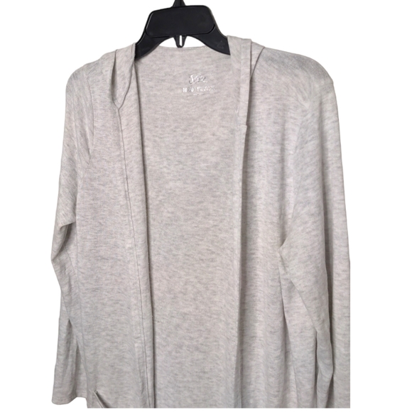 JUSTICE 18/20 Cream Gray Open Cardigan with Pockets NWOT Super Soft - Picture 4 of 5